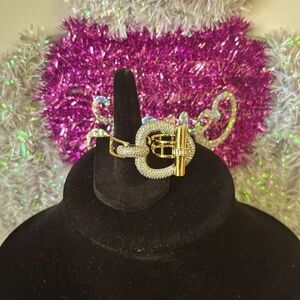 Anillo doble 14 k gold plated